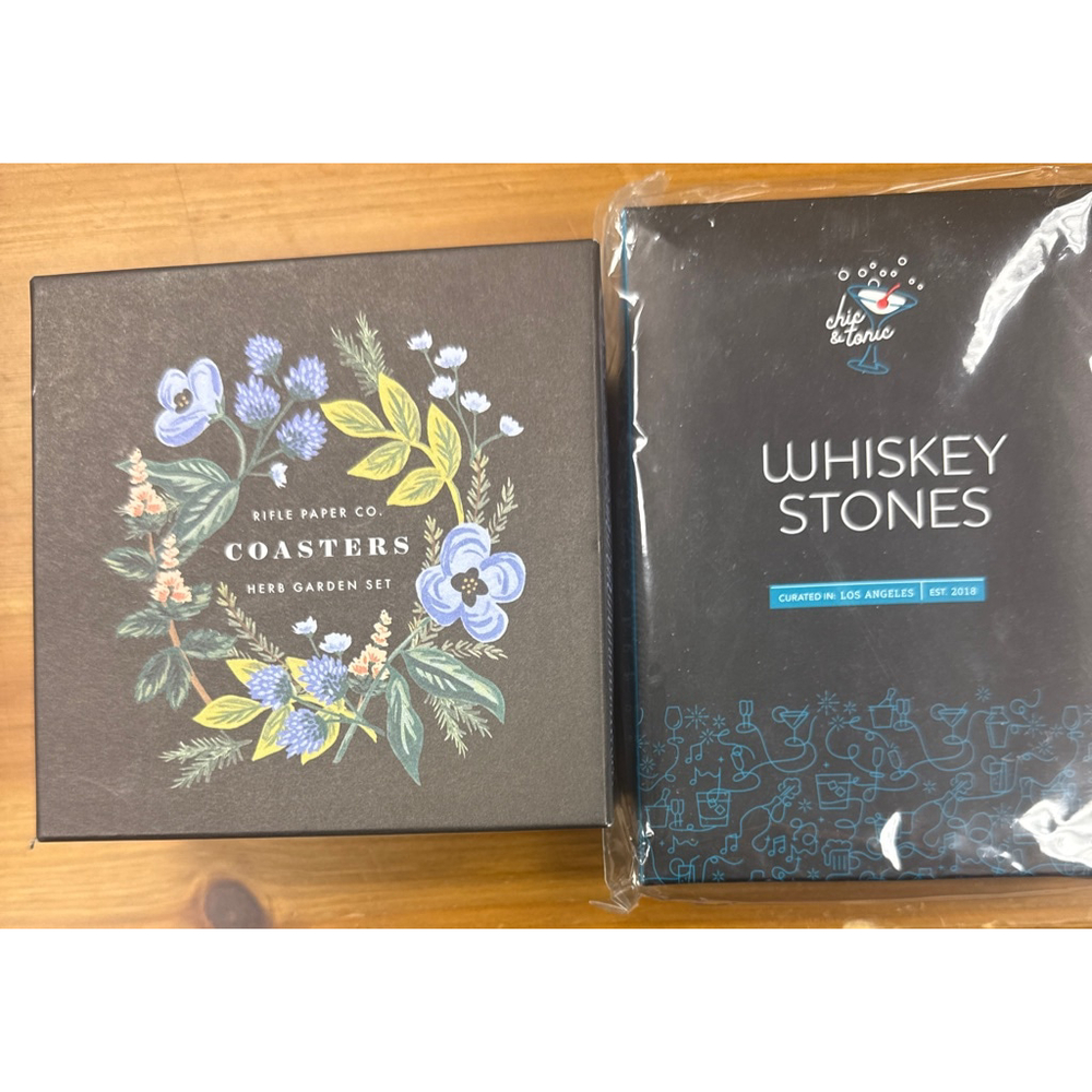 Unisex Rifle Paper Co. Black & Blue Coasters & Whiskey Stones One Size